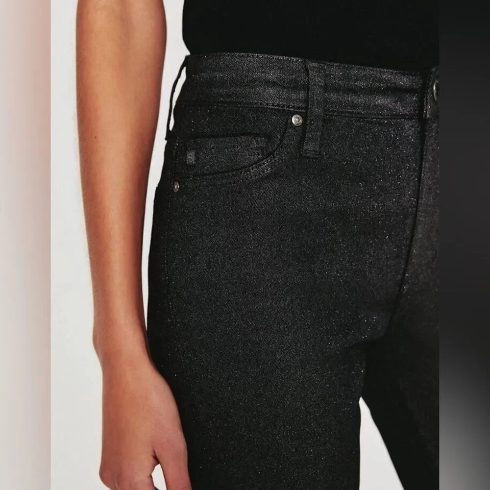 NWT AG Adriano Goldschmied Farrah Skinny Ankle in Luminous Gunmetal Size 29